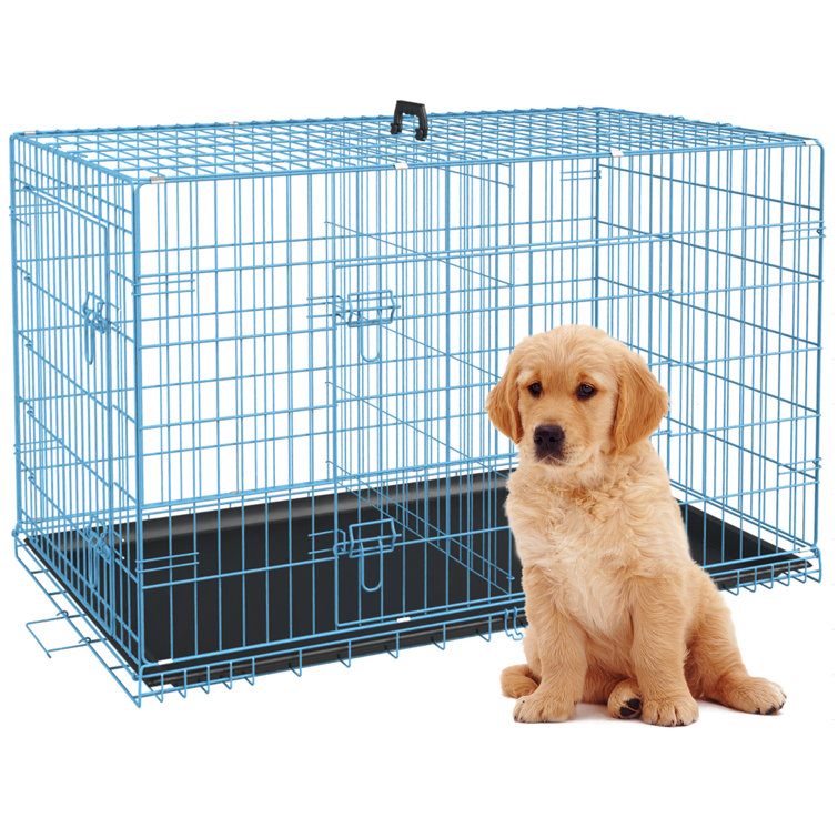Bestpet 30 Inch Dog Crates For Large Dogs Folding Mental Wire Crates Dog Kennels Outdoor And Indoor Pet Dog Cage Crate With Double Door Divider Panel